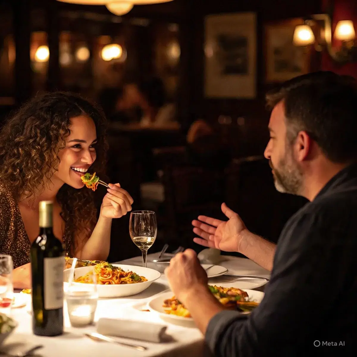 Intimate fine-dining table, warm and refined
