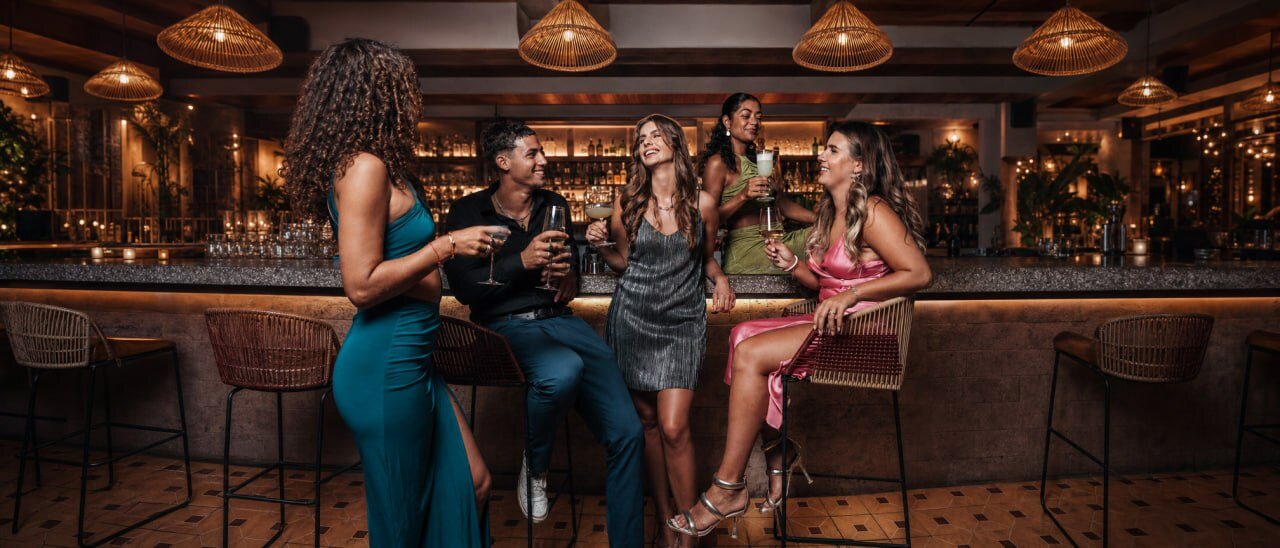 Champagne service at a celebratory table